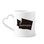 Dıythinker 12 oz Washington Amerika Birleşik Devletleri Haritası Çömlekçilik Seramik Kalp Saplı Kupa