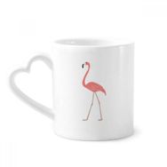 Dıythinker 12 oz Yürüme Flamingo Desenli Çömlekçilik Seramik Kalp Saplı Kupa