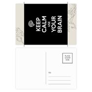 Dıythinker 14x9 cm 20 Adet Renkli Alıntı Keep Calm Use Your Brain Siyah Çiçek Kartpostal Seti