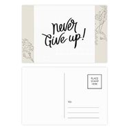 Dıythinker 14x9 cm 20 Adet Renkli Alıntı Never Give Up Çiçek Kartpostal Seti