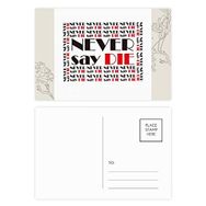 Dıythinker 14x9 cm 20 Adet Renkli Alıntı Never Say Die Çiçek Kartpostal Seti