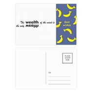 Dıythinker 14x9 cm 20 Adet Renkli Alıntı The Wealth of Mind is The Only Wealth Banana Kartpostal Seti