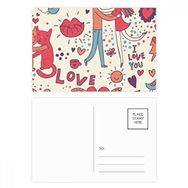 Dıythinker 14x9 cm 20 Adet Renkli Aşk Çift Çiçek Bitki Boya Kartpostal Seti