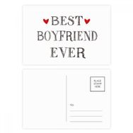 Dıythinker 14x9 cm 20 Adet Renkli Best Boyfriend Ever Alıntılı Kalp Kartpostal Seti