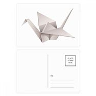 Dıythinker 14x9 cm 20 Adet Renkli Geometrik Origami Soyut Vinç Desenli Kartpostal Seti