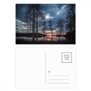 Dıythinker 14x9 cm 20 Adet Renkli Göl Ağaçları Bilim Doğa Manzarası Kartpostal Seti