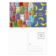 Dıythinker 14x9 cm 20 Adet Renkli Gülümseyen Çizgi Film Sevimli Kedi Hayvan Hayvan Hayvan Sevgili Muz Kartpostal Seti