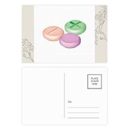 Dıythinker 14x9 cm 20 Adet Renkli Hap Sağlık Ürünleri Desen Çiçek Kartpostal Seti