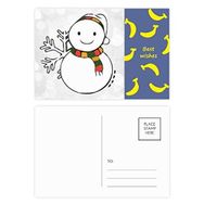 Dıythinker 14x9 cm 20 Adet Renkli Hava Kardan Adam Kar Tanesi İllüstrasyon Muz Kartpostal Seti