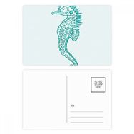 Dıythinker 14x9 cm 20 Adet Renkli Hippocampus Deniz Yaşamı Mavi Desenli Kartpostal Seti