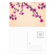 Dıythinker 14x9 cm 20 Adet Renkli Japon Pembe Siyah Sakura Sanat Kartpostal Seti