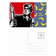 Dıythinker 14x9 cm 20 Adet Renkli Kalem Kitap Şapkası Kırmızı Vatansever Muz Kartpostal Seti