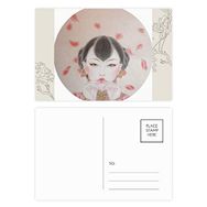 Dıythinker 14x9 cm 20 Adet Renkli Kırmızı Çin Geleneksel Güzellik Boyama Çiçek Kartpostal Seti