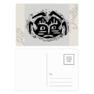 Dıythinker 14x9 cm 20 Adet Renkli Korkunç Daire Siyah Hint Totem Çiçek Kartpostal Seti