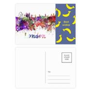 Dıythinker 14x9 cm 20 Adet Renkli Londra Britanya Şehir Suluboya Muz Kartpostal Seti