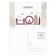Dıythinker 14x9 cm 20 Adet Renkli Londra İngiltere Düz Simge Desenli Çiçek Kartpostal Seti