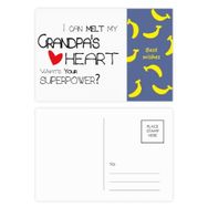 Dıythinker 14x9 cm 20 Adet Renkli Melt Heart Best Grandfather Love Muz Kartpostal Seti