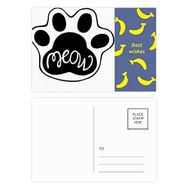 Dıythinker 14x9 cm 20 Adet Renkli Meow Cat Paw Alıntı DIY Tasarım Muz Kartpostal Seti