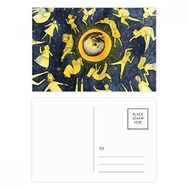 Dıythinker 14x9 cm 20 Adet Renkli Miaoji Boyama Suluboya Kedi Ay İnsanlar Kartpostal Seti