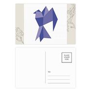 Dıythinker 14x9 cm 20 Adet Renkli Mor Origami Soyut Güvercin Desenli Çiçek Kartpostal Seti