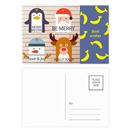 Dıythinker 14x9 cm 20 Adet Renkli Mutlu Noeller Ağacı Ren Geyiği Portre Muz Kartpostal Seti