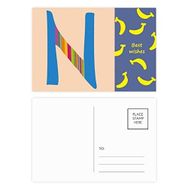 Dıythinker 14x9 cm 20 Adet Renkli N Alfabe Turuncu Meyve Sevimli Desen Muz Kartpostal Seti