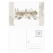 Dıythinker 14x9 cm 20 Adet Renkli Nehir Köprüsü Kent Simgesi Eskiz Çiçek Kartpostal Seti