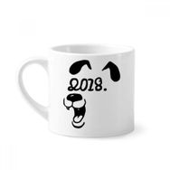 Dıythinker 170 ml Beyaz 2018 Happy New Year Komik Büyük Köpek Mini Kahve Seramik Kupa