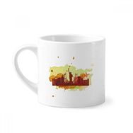 Dıythinker 170 ml Beyaz ABD Amerika New York City Liberty Suluboya Mini Kahve Seramik Kupa