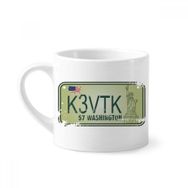 Dıythinker 170 ml Beyaz ABD Amerikan Araba Numarası Desenli Mini Kahve Seramik Kupa