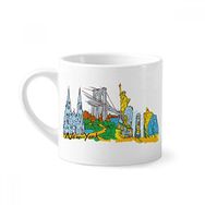 Dıythinker 170 ml Beyaz ABD New York Amerika Suluboya Mini Kahve Seramik Kupa