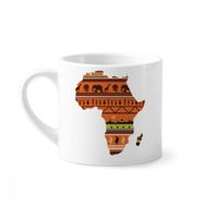 Dıythinker 170 ml Beyaz Afrika Kıtası İsim Manzara Haritası Mini Kahve Seramik Kupa