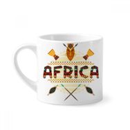 Dıythinker 170 ml Beyaz Afrika Süslü Metin Totem İşaretleri Mini Kahve Seramik Kupa