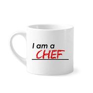 Dıythinker 170 ml Beyaz Alıntı I Am A Chef Kahve Seramik Kupa