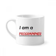 Dıythinker 170 ml Beyaz Alıntı I Am A Programmer Kahve Seramik Kupa