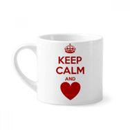 Dıythinker 170 ml Beyaz Alıntı Kırmızı Keep Calm And Love Mini Kahve Seramik Kupa