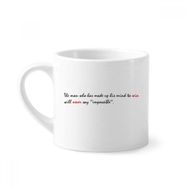 Dıythinker 170 ml Beyaz Alıntı Never Say Impossible Mini Kahve Seramik Kupa