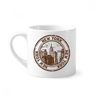 Dıythinker 170 ml Beyaz America New York Klasik Country City Mini Kahve Seramik Kupa