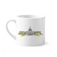 Dıythinker 170 ml Beyaz Amerika Birleşik Devletleri Capitol Mini Kahve Seramik Kupa
