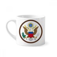 Dıythinker 170 ml Beyaz Amerika Birleşik Devletleri Ulusal Amblem Mini Kahve Seramik Kupa