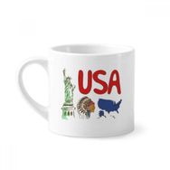 Dıythinker 170 ml Beyaz Amerika Ulusal Simge Simgesi Desenli Mini Kahve Seramik Kupa