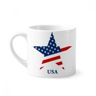 Dıythinker 170 ml Beyaz Amerika Yıldız Bayrağı ABD Desenli Mini Kahve Seramik Kupa
