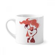 Dıythinker 170 ml Beyaz Anne Çocuk Aile Sevgi Desenli Mini Kahve Seramik Kupa