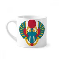Dıythinker 170 ml Beyaz Antik Mısır Soyut Korkuluk Desenli Mini Kahve Seramik Kupa