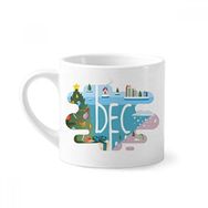 Dıythinker 170 ml Beyaz Aralık Aylık Sezon İllüstrasyon Mini Kahve Seramik Kupa