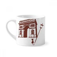 Dıythinker 170 ml Beyaz Arch Of Triumphal France Paris Simgesi Mini Kahve Seramik Kupa