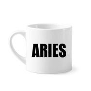 Dıythinker 170 ml Beyaz ARIES Zodyak İşareti Siyah Mini Kahve Seramik Kupa