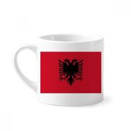 Dıythinker 170 ml Beyaz Arnavutluk Ulusal Bayrağı Avrupa Ülke Mini Kahve Seramik Kupa