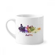 Dıythinker 170 ml Beyaz Austin America City Suluboya Mini Kahve Seramik Kupa