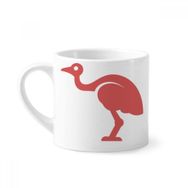 Dıythinker 170 ml Beyaz Avustralya Devekuşu Retro Stil Kırmızı İllüstrasyon Mini Kahve Seramik Kupa